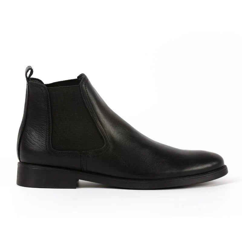 Chelsea - BLACK Leather Ankle Boots