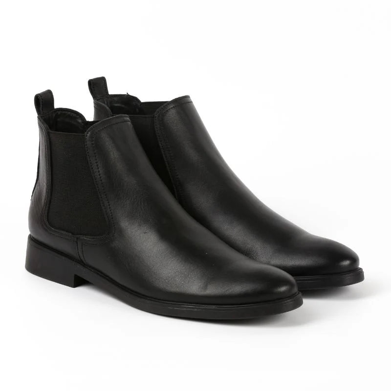 Chelsea - BLACK Leather Ankle Boots