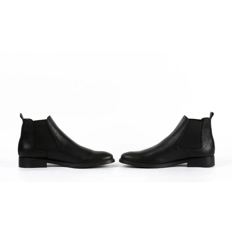 Chelsea - BLACK Leather Ankle Boots