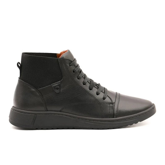 Porto - Black Leather Ankle Boots