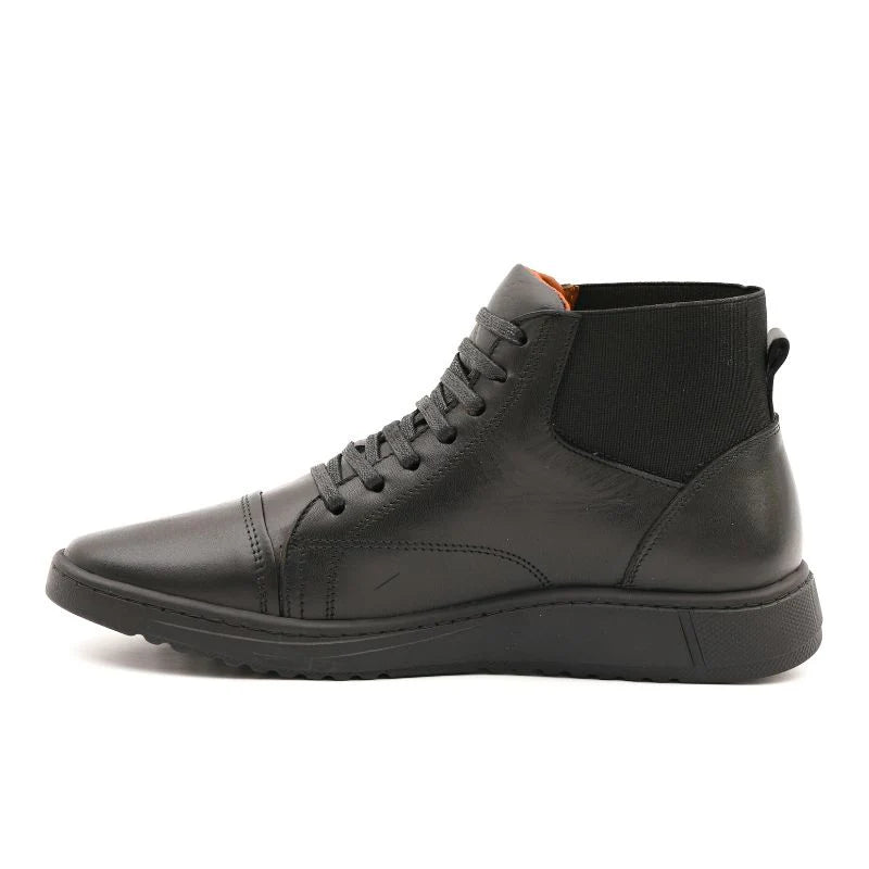 Porto - Black Leather Ankle Boots