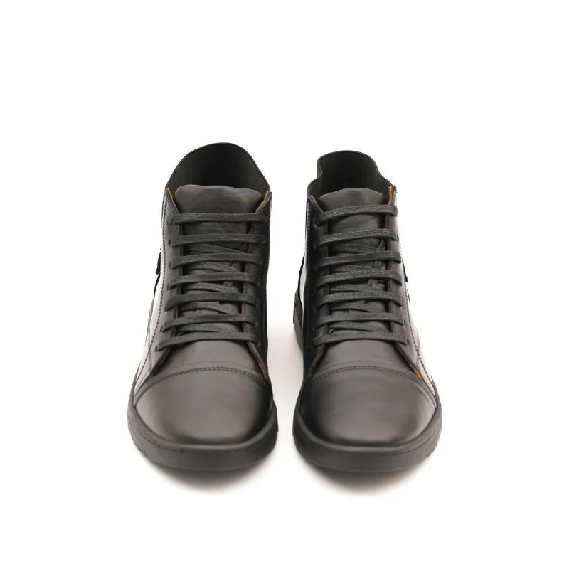 Porto - Black Leather Ankle Boots