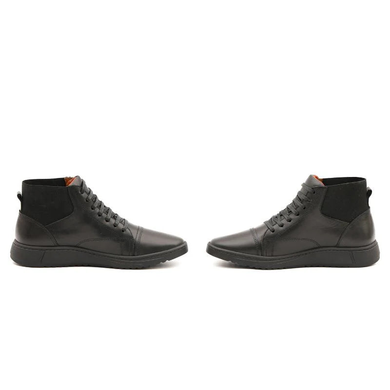 Porto - Black Leather Ankle Boots