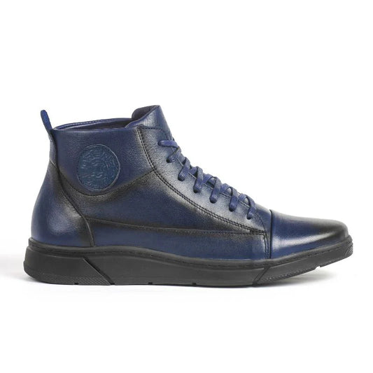 Rio - Blue Leather Ankle Boots