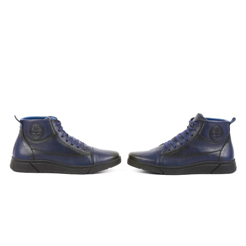 Rio - Blue Leather Ankle Boots